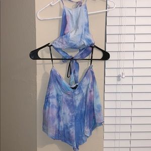 2 piece set halter top and shorts